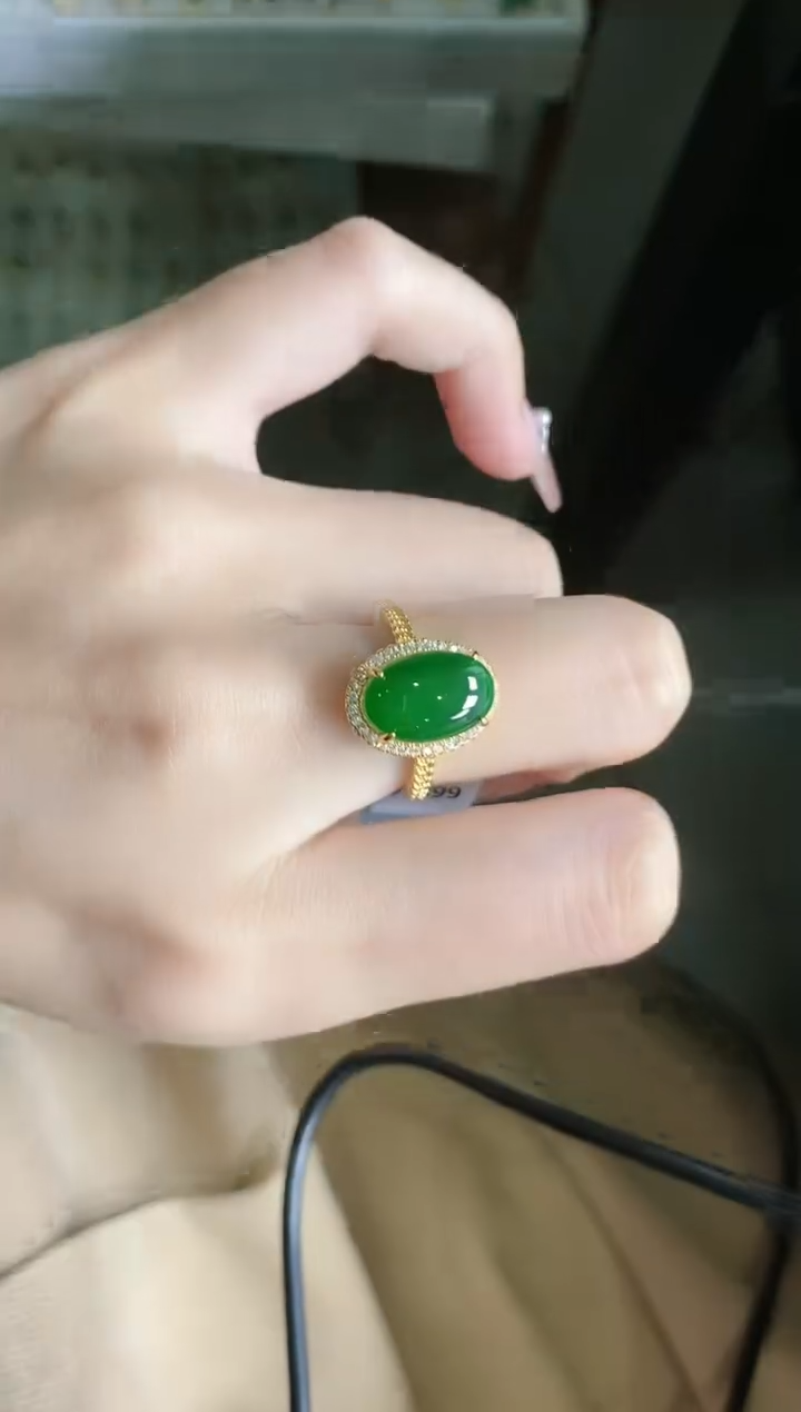 【闪购商品】翡翠戒指银S925镶嵌51511