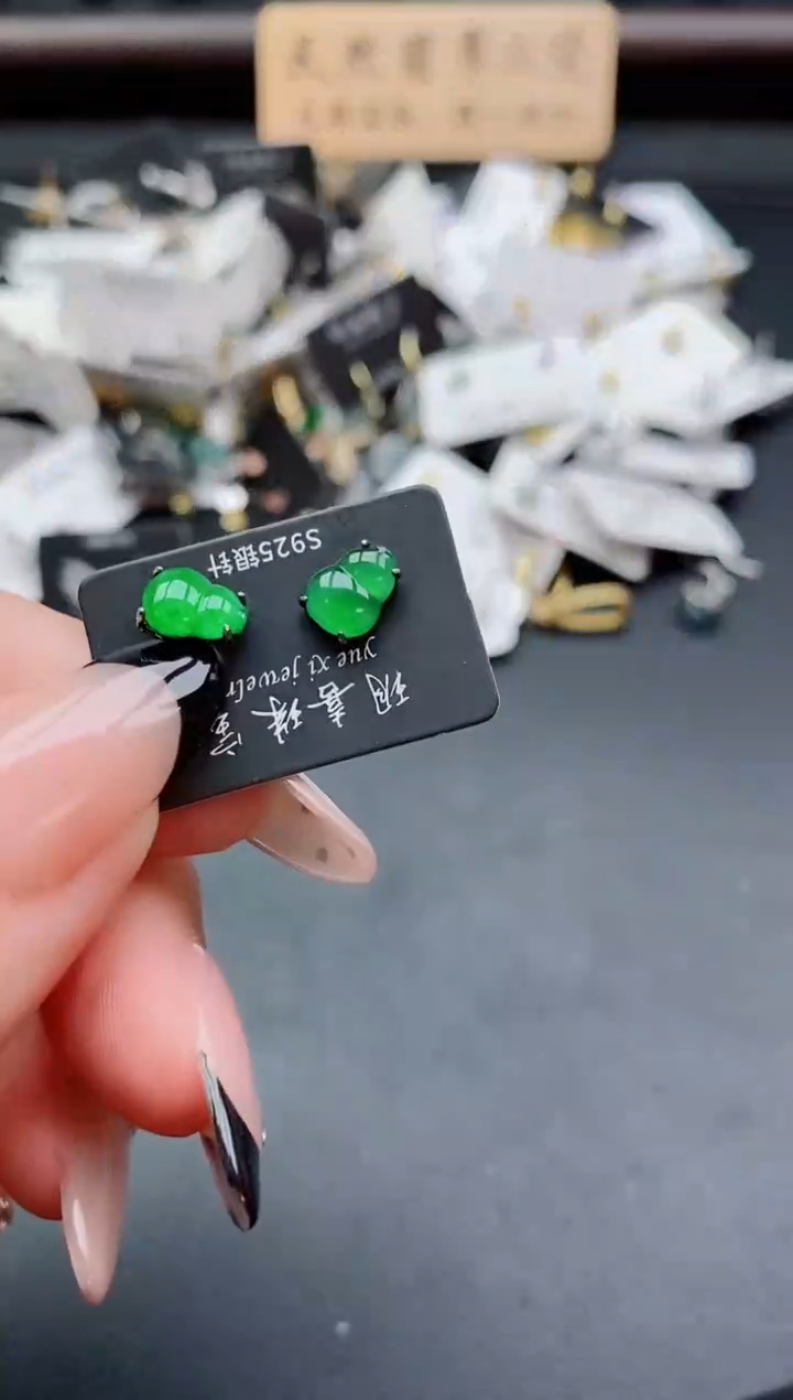 银S925镶嵌戒指翡翠1