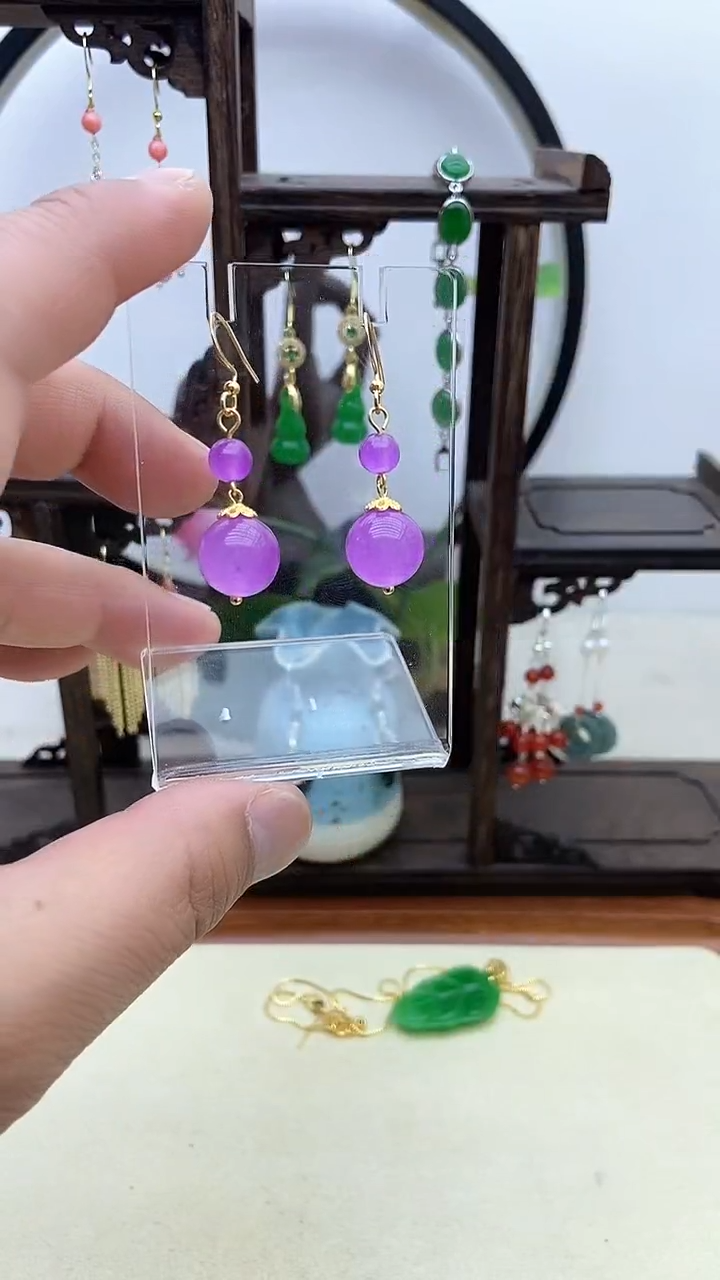 【闪购商品】翡翠耳饰14K金镶嵌98号