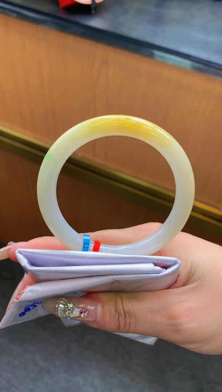 未镶嵌手镯翡翠-F129-圆条56.7