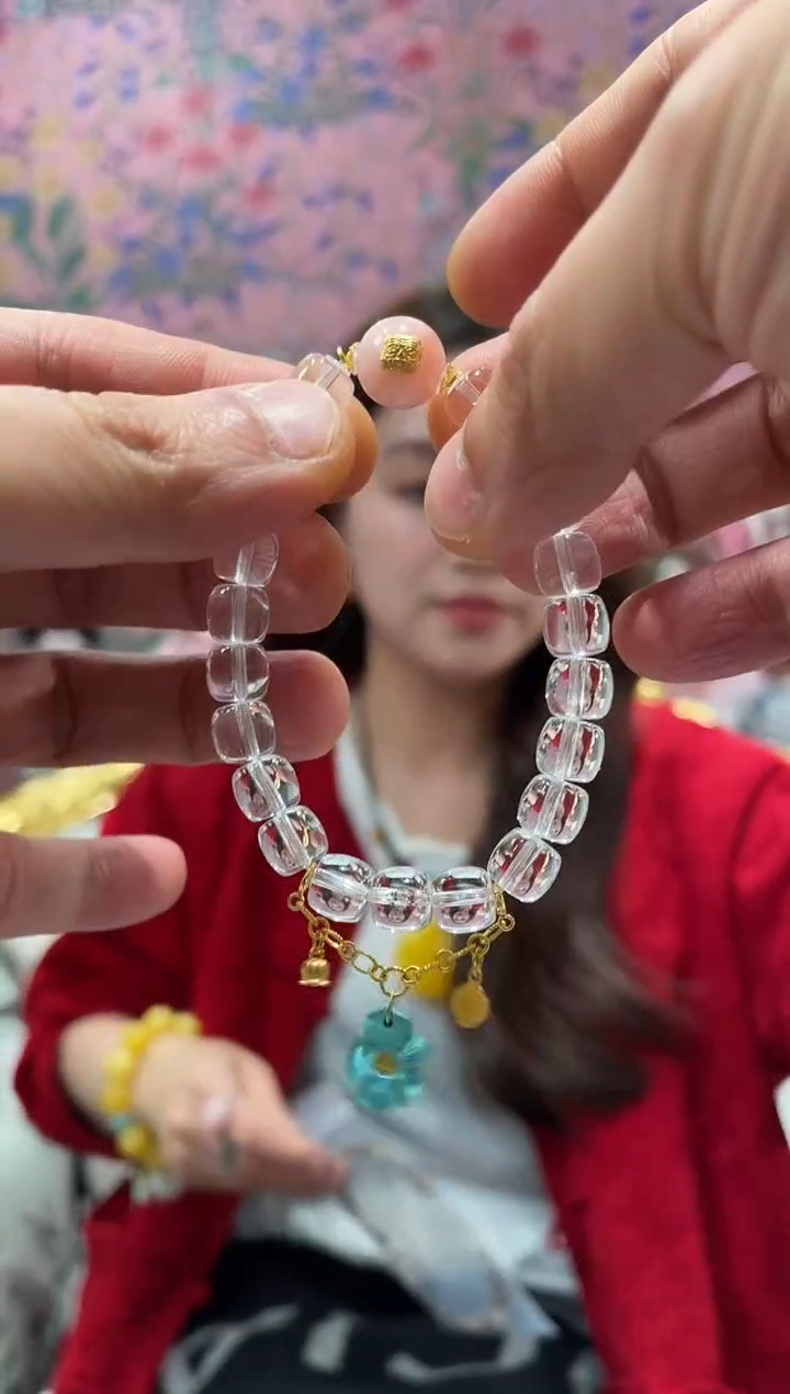 【闪购商品】水晶手串18K金镶嵌水晶手串