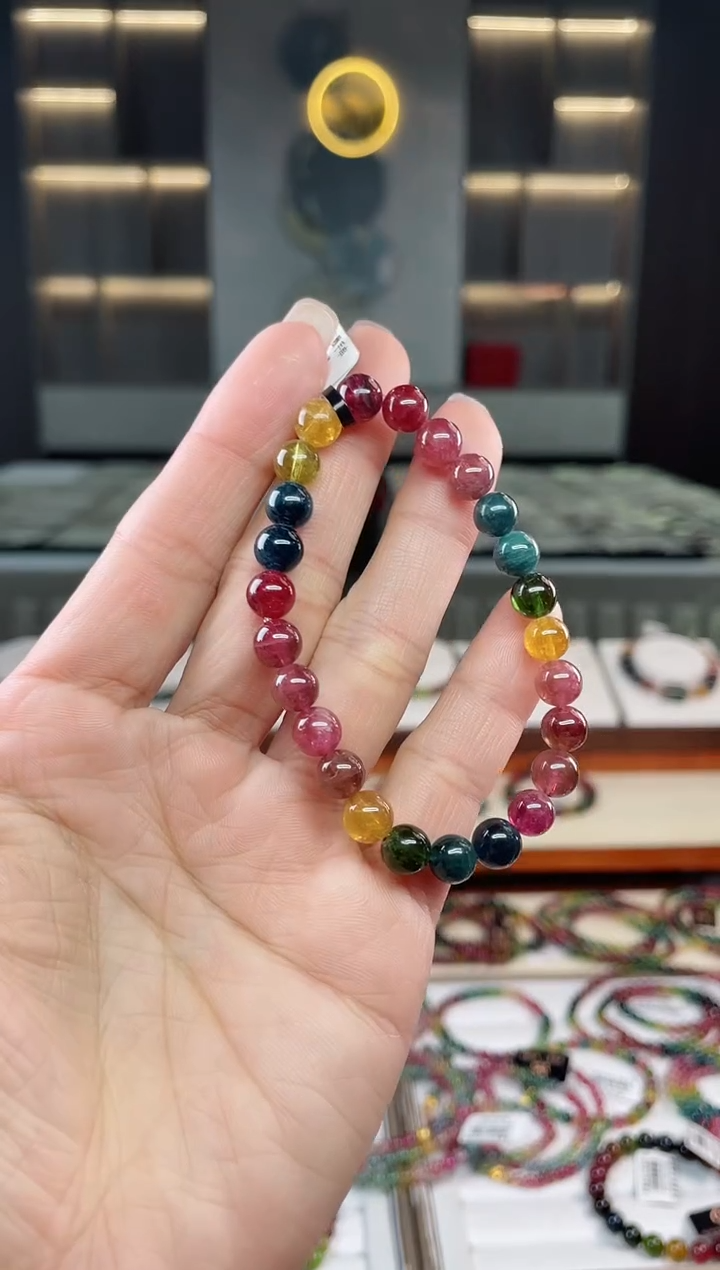 未镶嵌老矿碧玺单圈手串7mm+碧玺（多样性发一条）T