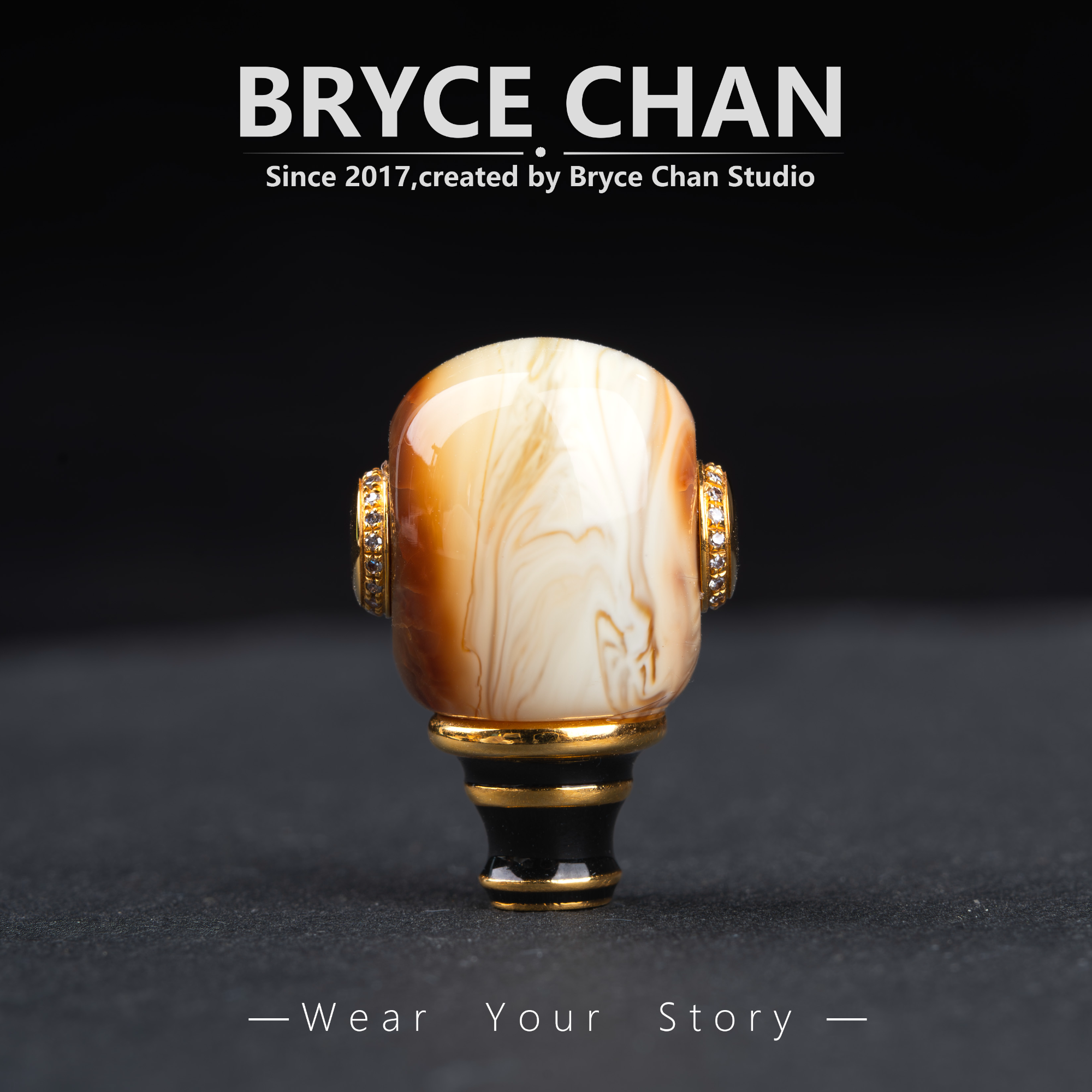 【耀今·粉沁拉丝妖孽8K金三通】（14对孔12*21mm）精工高端蜜蜡三通