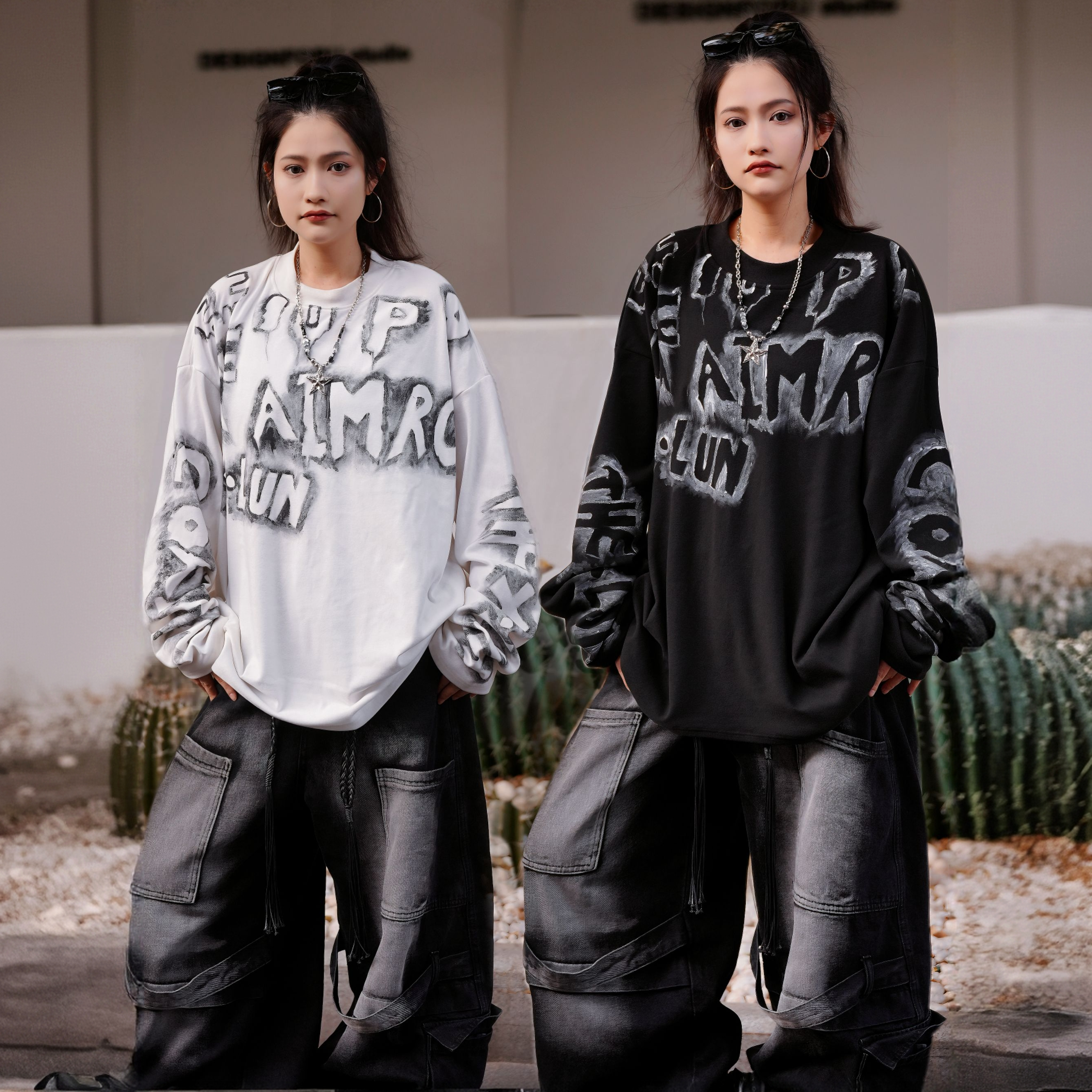 随机颜色随机码数潮流宽上衣1件