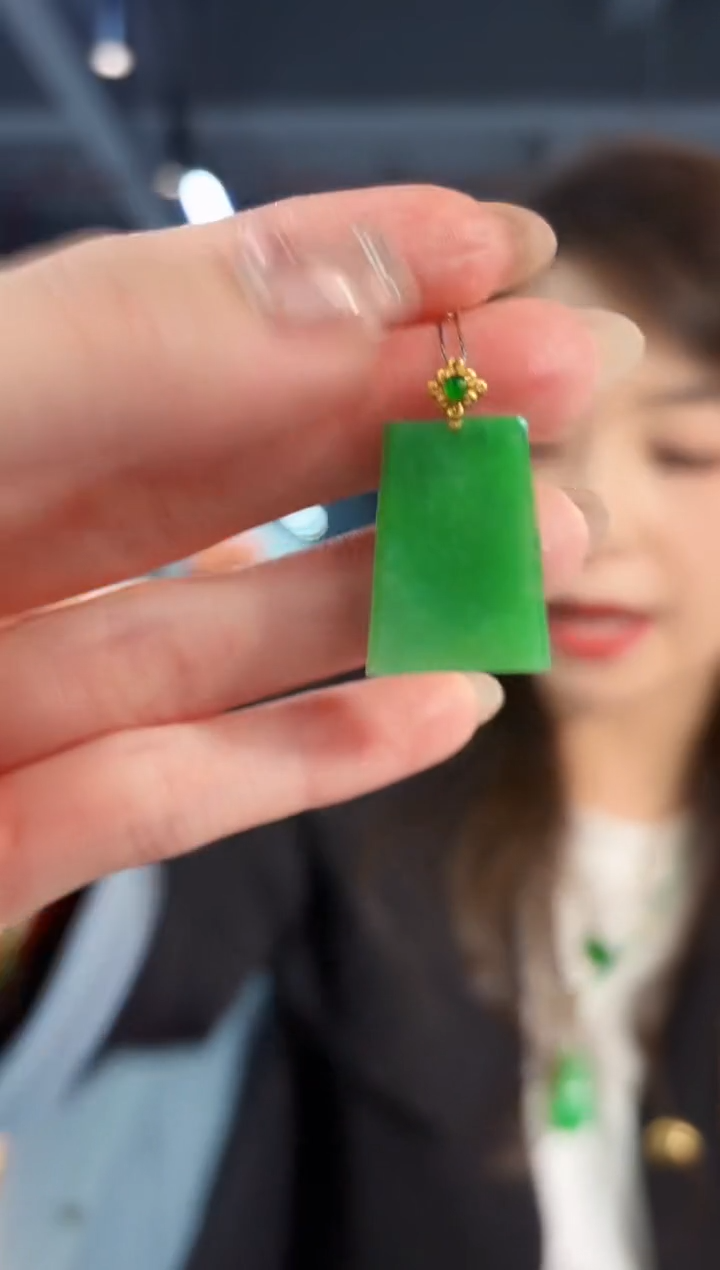 【闪购商品】翡翠颈饰18K金镶嵌缅料A货/支持复检/一件