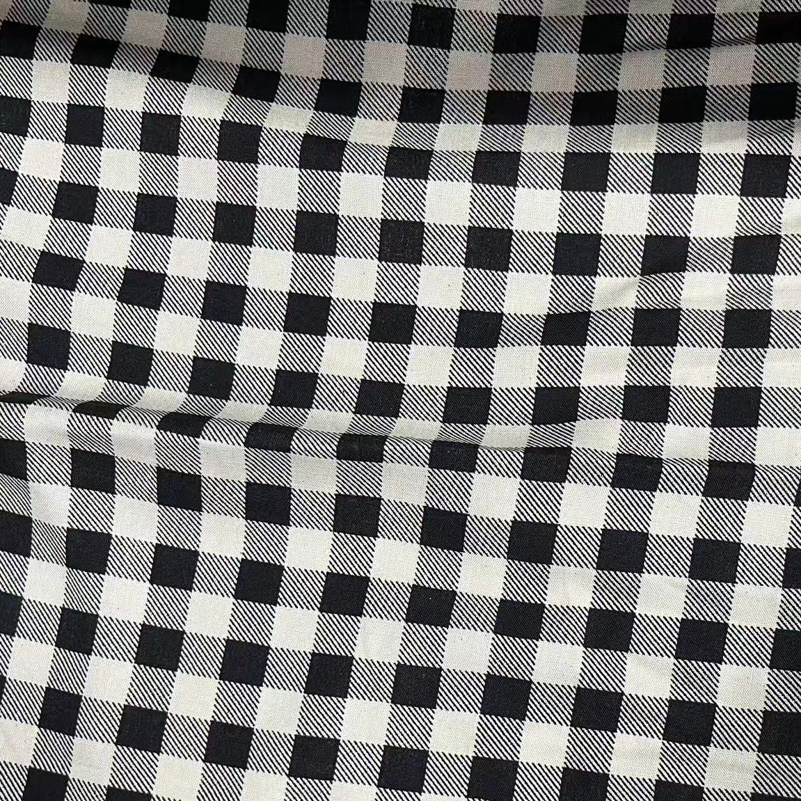 【绒兰】袋鼠国订单! 棉绸布料莱赛尔升级款 208号 黑白中格