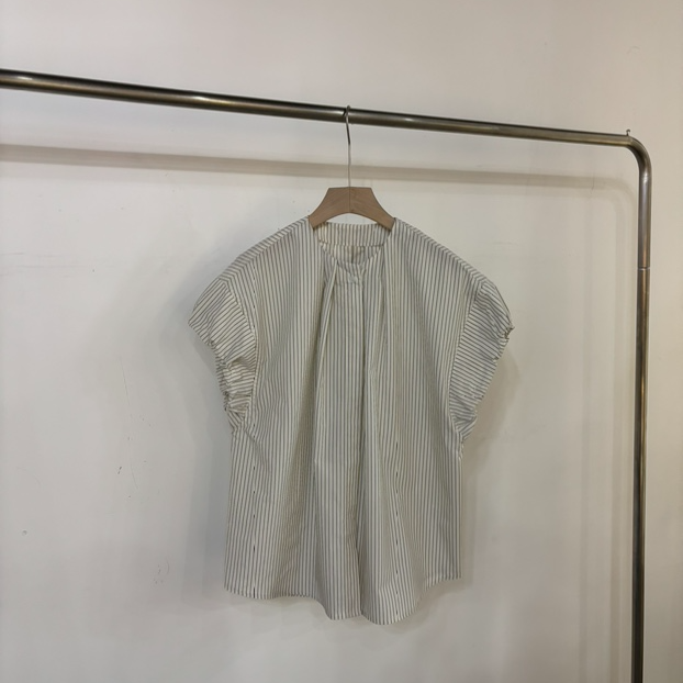 条纹短袖衬衫均码女装上衣短袖T2025春夏款夏季