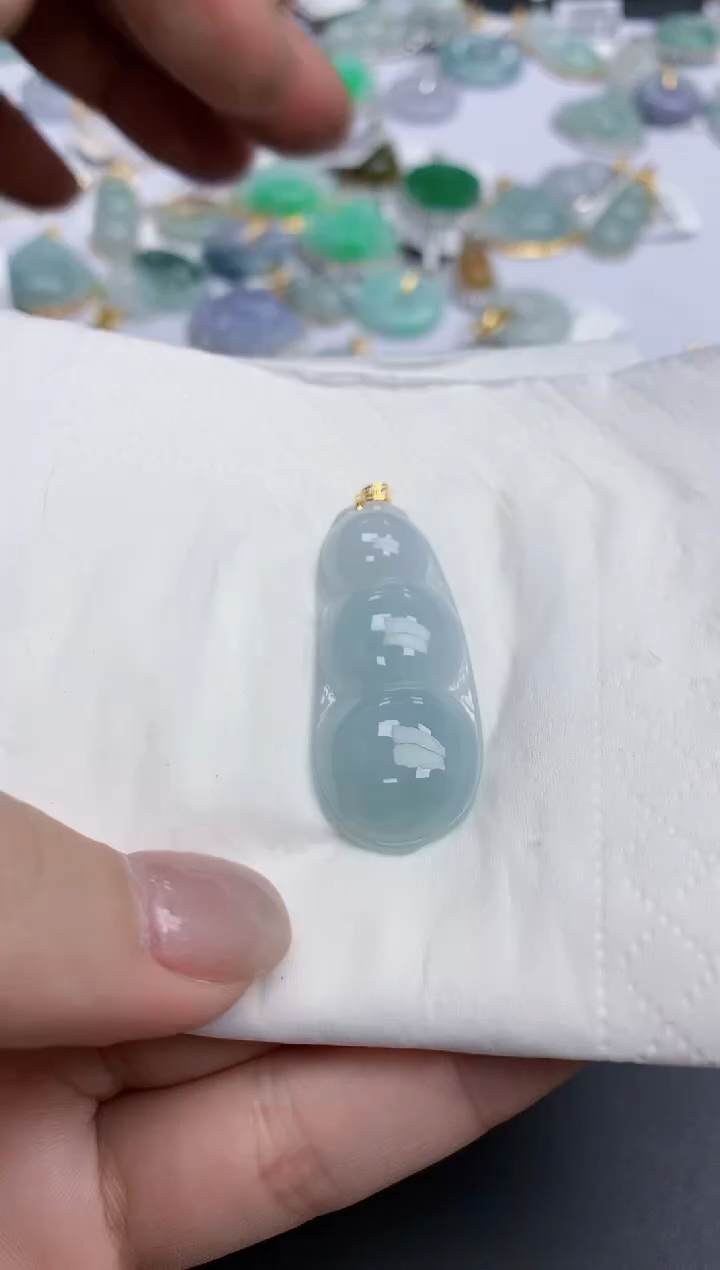 【闪购商品】翡翠颈饰18K金镶嵌天然缅甸翡翠A货