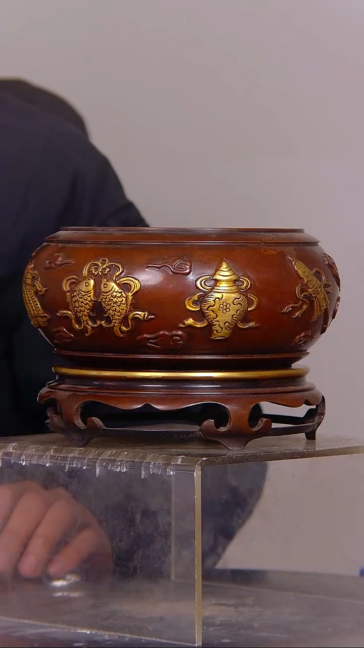 夏*平山水铜缘香炉结缘1111    