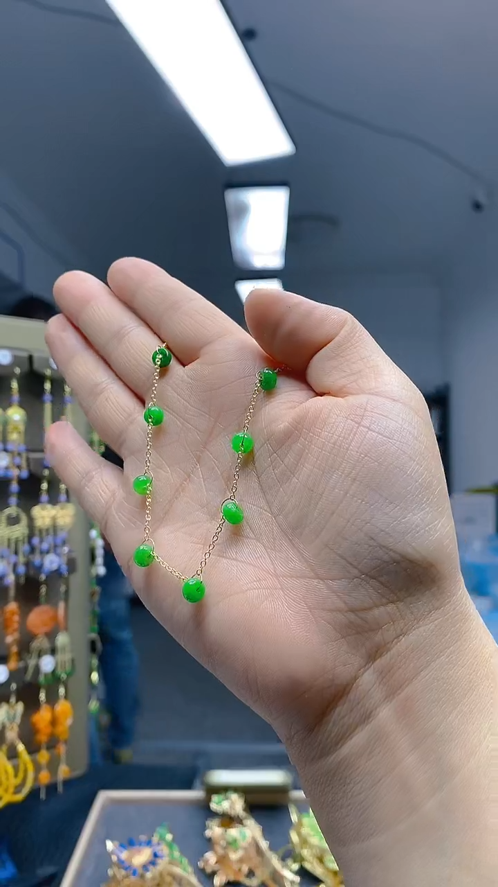 【闪购商品】翡翠耳饰合金228翡翠手链