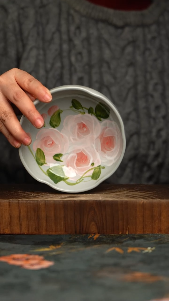 瓷片釉下彩手工手绘同款陶器