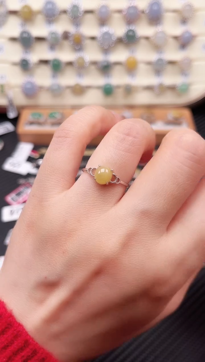 【闪购商品】翡翠戒指银S925镶嵌戒指