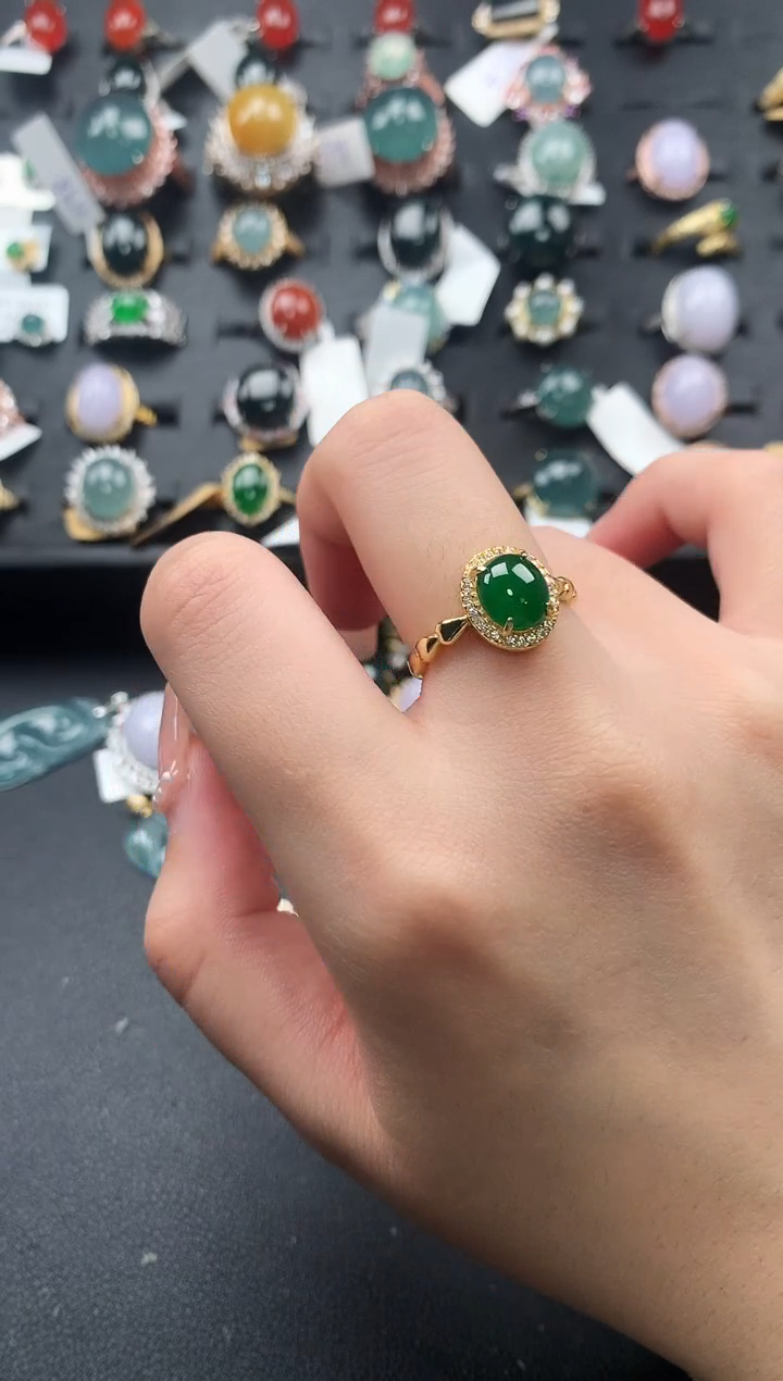 【闪购商品】翡翠戒指银S925镶嵌52141412