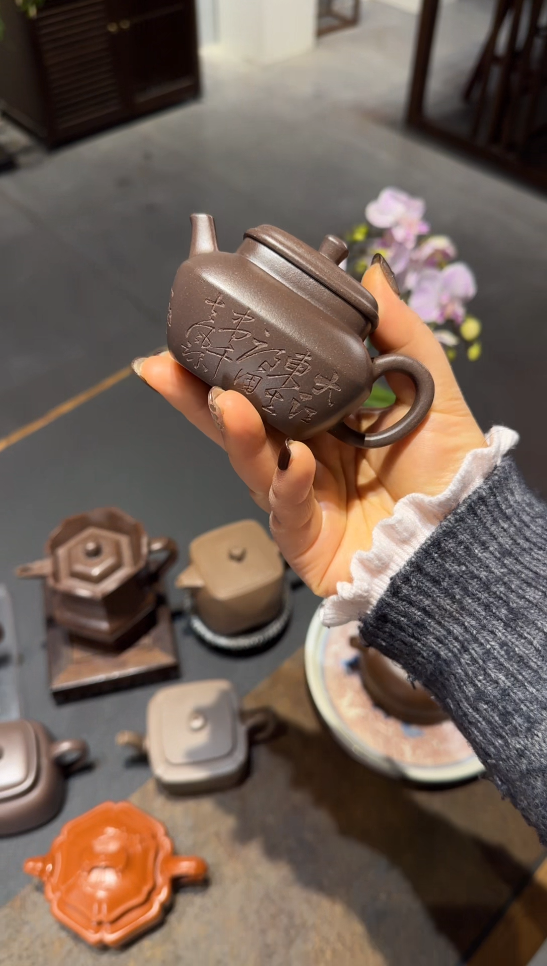 【闪购商品】紫砂茶壶天青合欢