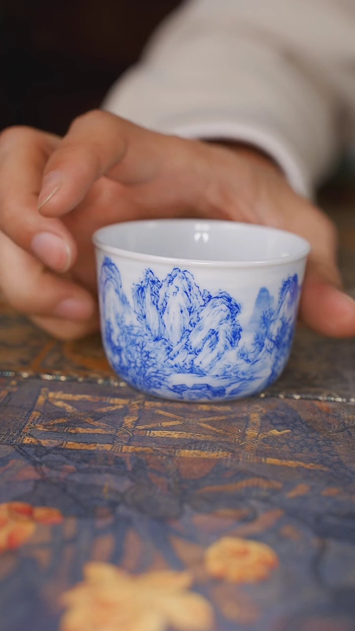 【闪购商品】杯铭墨山水杯 窑哥说器