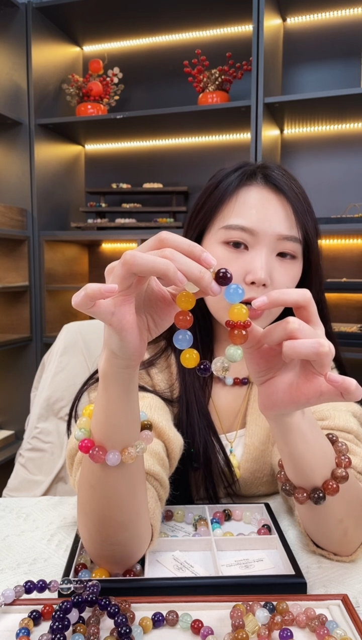 未镶嵌手链水晶橘子海多宝手串