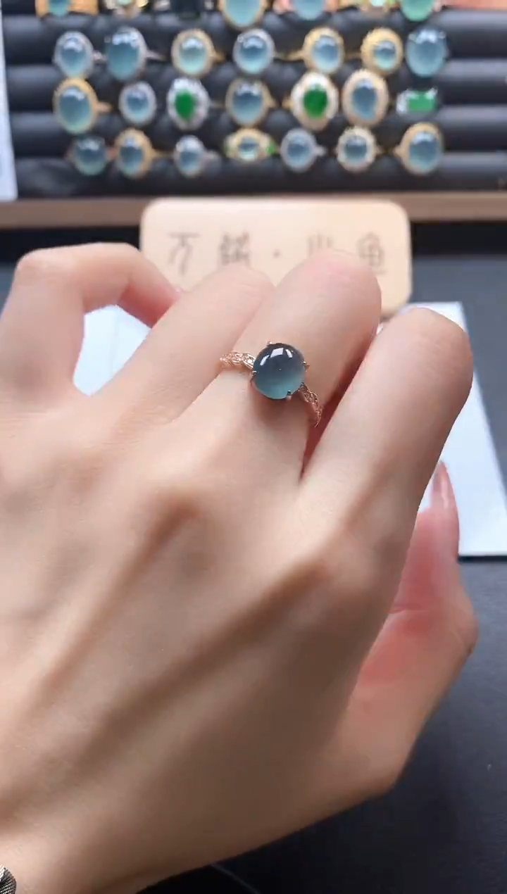 银S925镶嵌戒指翡翠51511