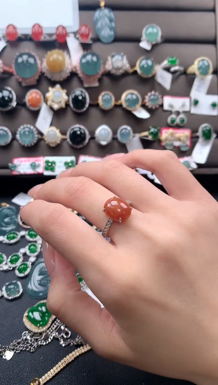 【闪购商品】翡翠戒指银S925镶嵌432432423