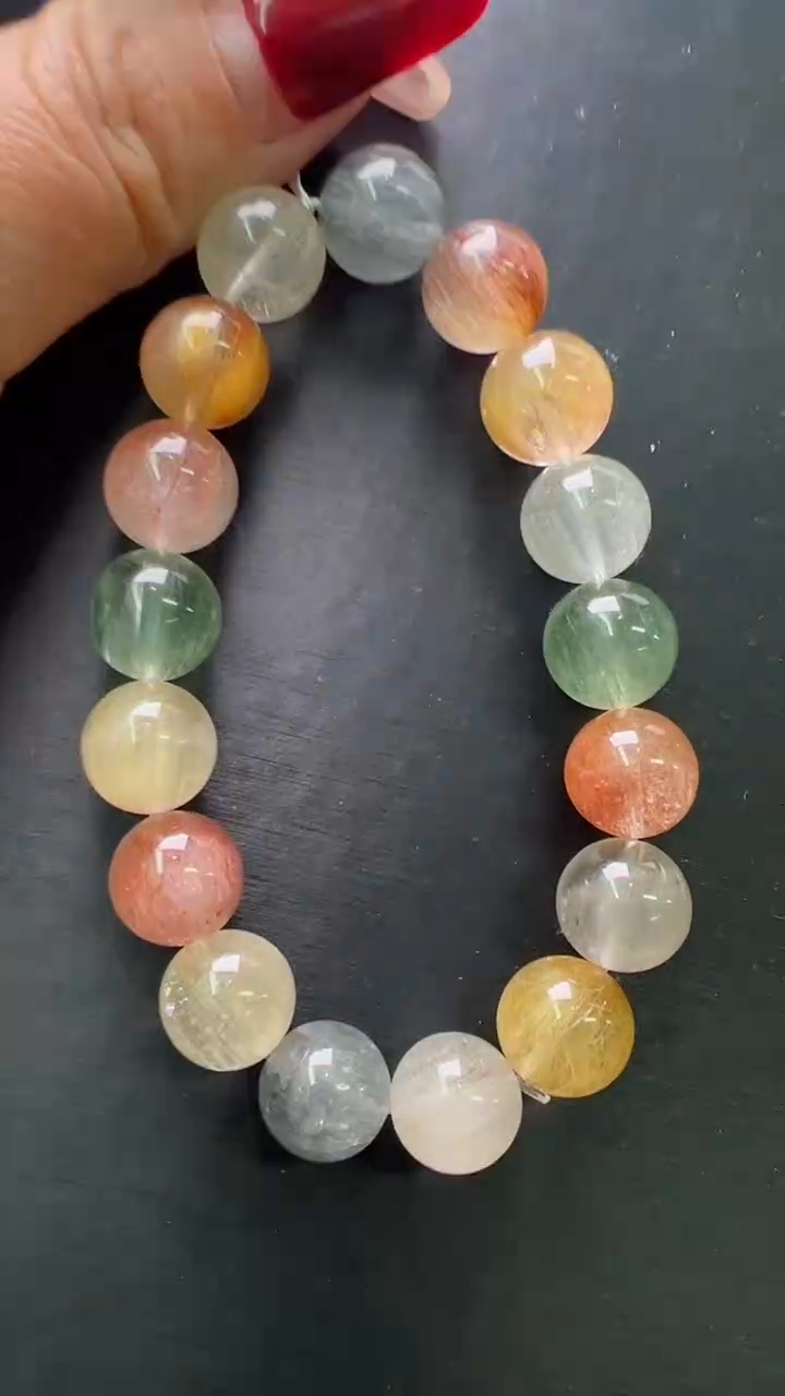【闪购商品】水晶手串未镶嵌彩兔毛手串12m+ X26942