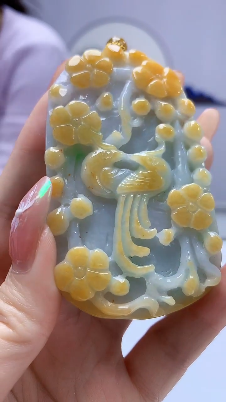 【闪购商品】定制翡翠未镶嵌4902DD-毛货挂件216