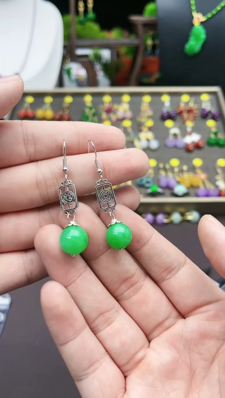 【闪购商品】玛瑙/玉髓耳钉银S925镶嵌427000