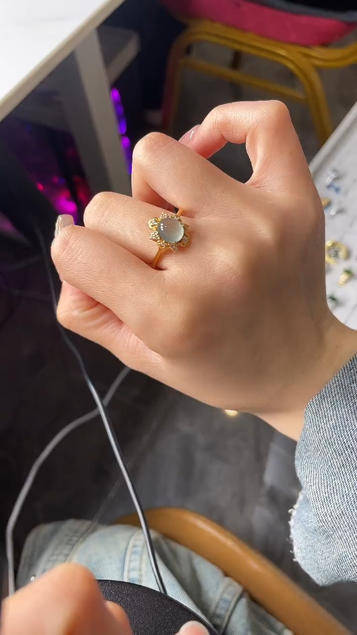 【闪购商品】翡翠戒指银S925镶嵌547654