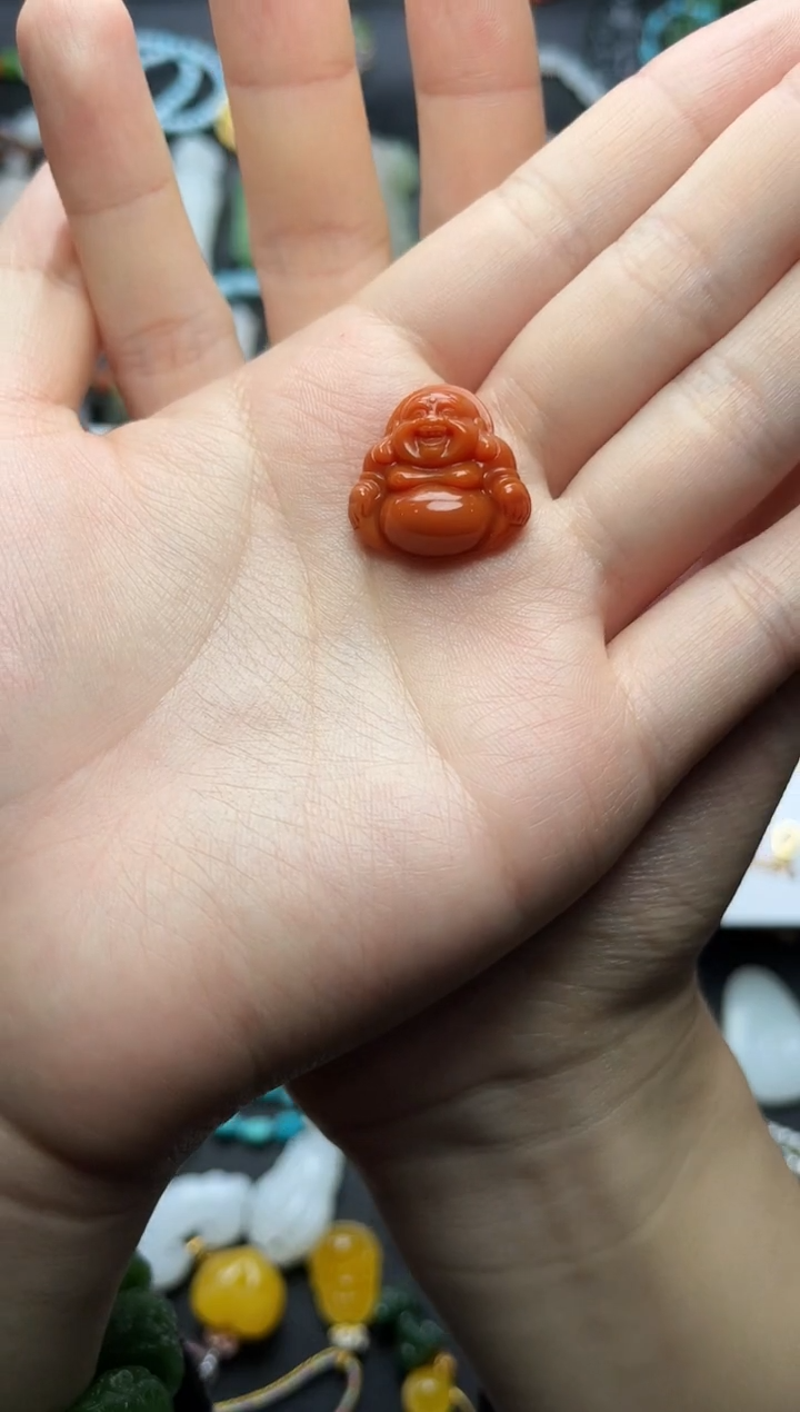 未镶嵌颈饰南红玛瑙佛公06