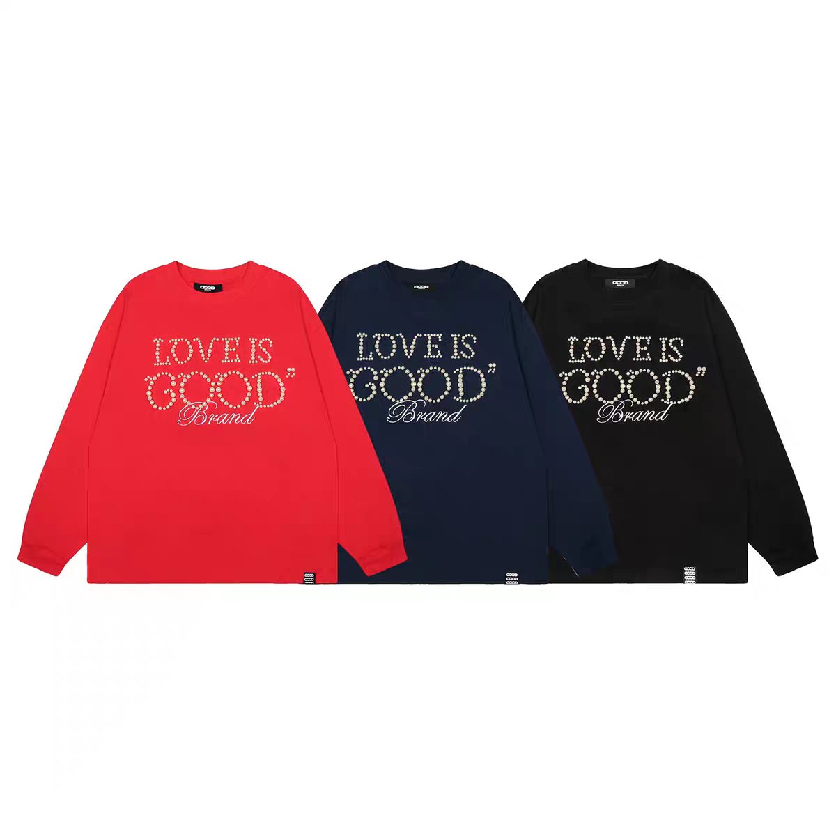 GOODBRAND老白汪苏泷同款LOVE IS GOOD珍珠标语长袖T恤男女同款潮