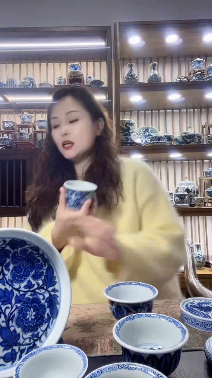 黑*明88直播间福利一路莲升直筒元青花