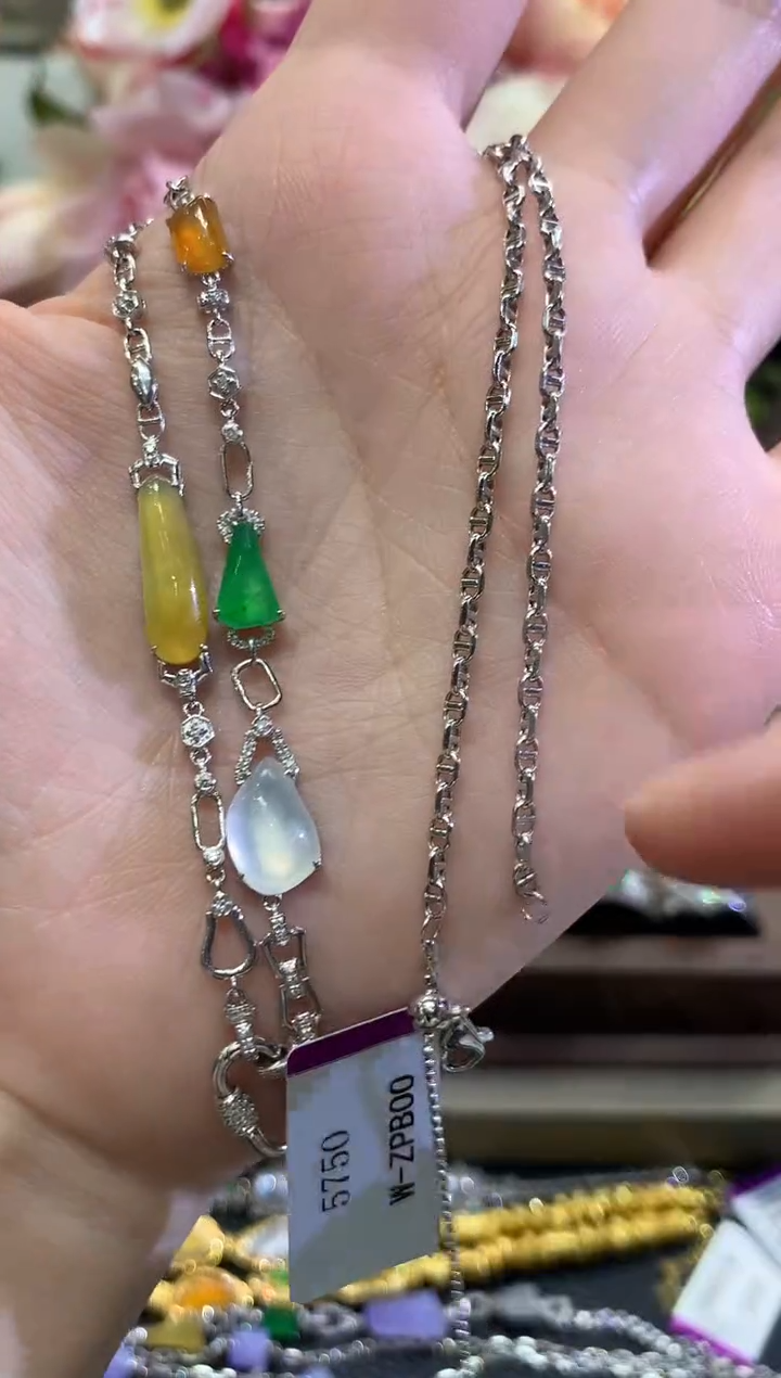 项链18K金镶嵌翡翠秋日珠宝W162