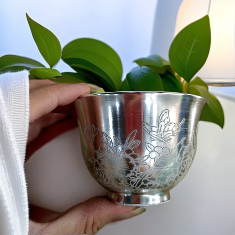 F532-蝶恋花银杯（裸瓷）