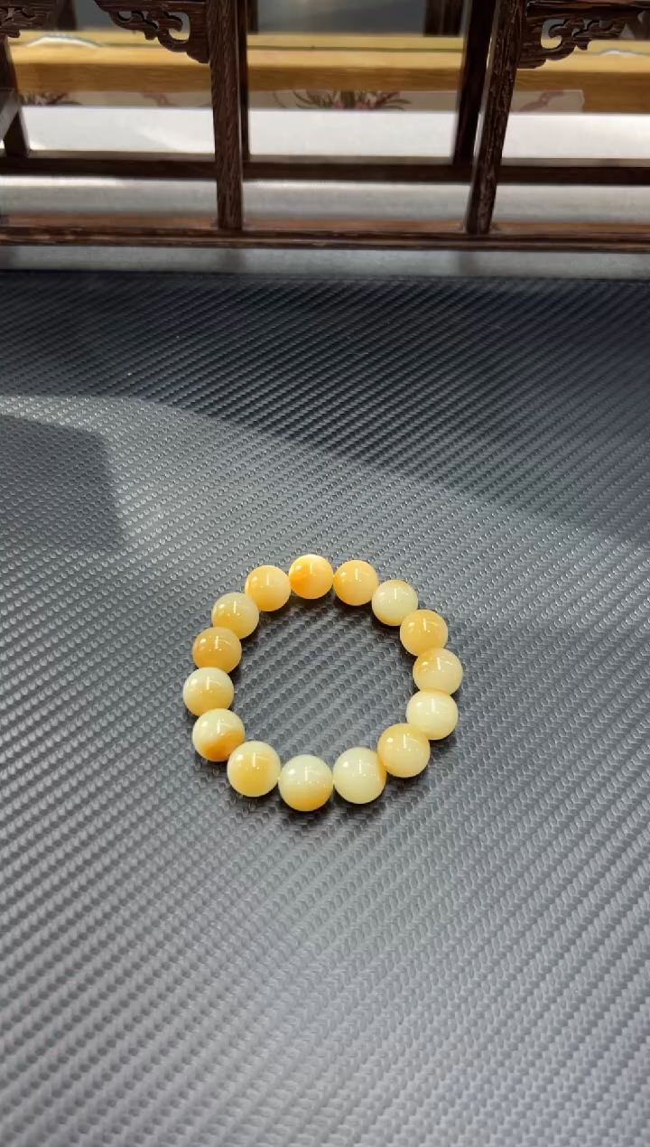 未镶嵌手串和田玉若羌微色差卡14L