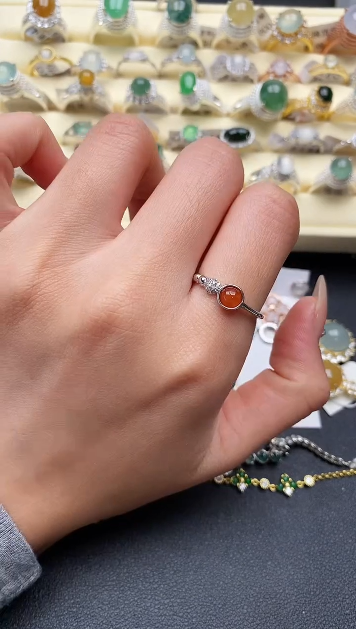 【闪购商品】翡翠戒指银S925镶嵌111111+9