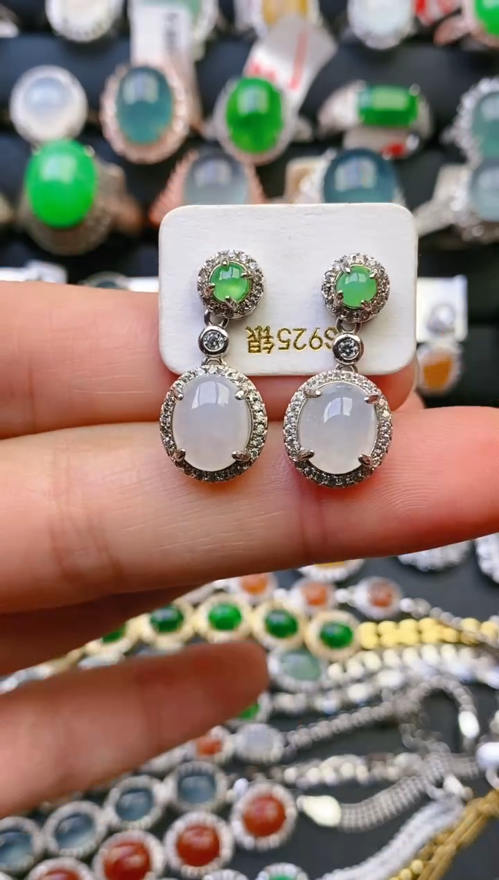 【闪购商品】翡翠戒指银S925镶嵌天然A货翡翠1