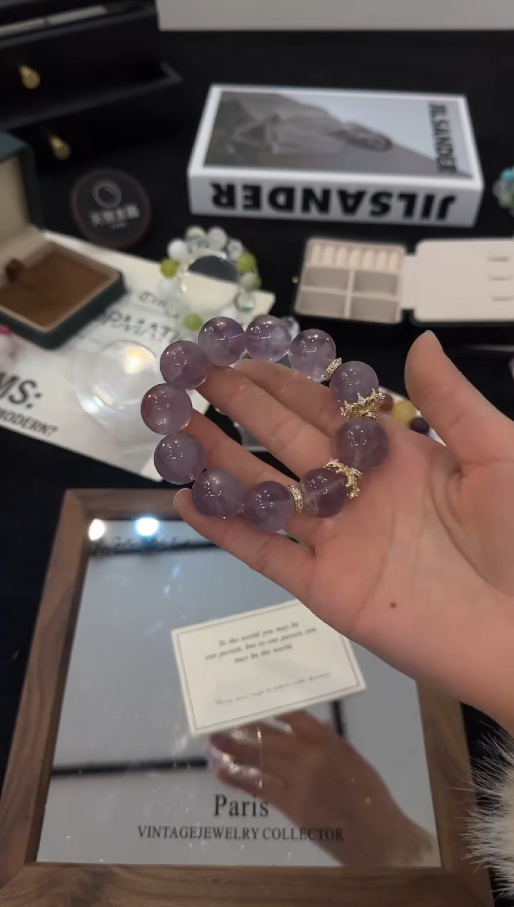 合金手链水晶紫兔毛x3532