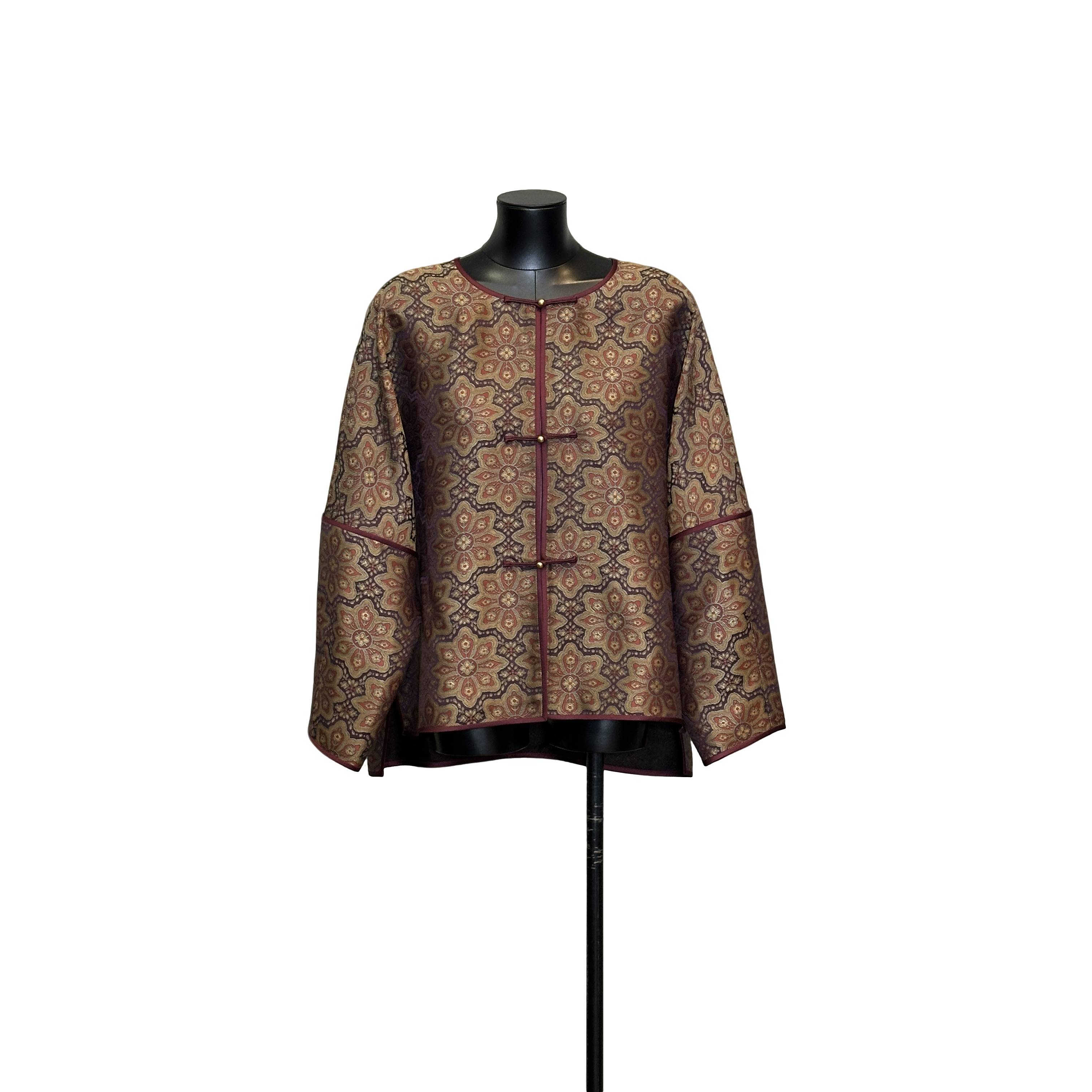 「利琪高订」国风新中式百搭时尚团花宋锦外套A7166