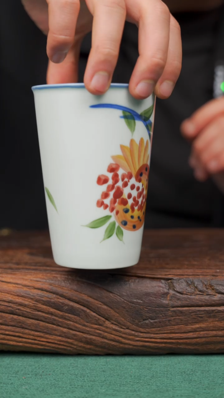 【闪购商品】瓷片107寻一缕瓷香杯釉下手工手绘瓷器