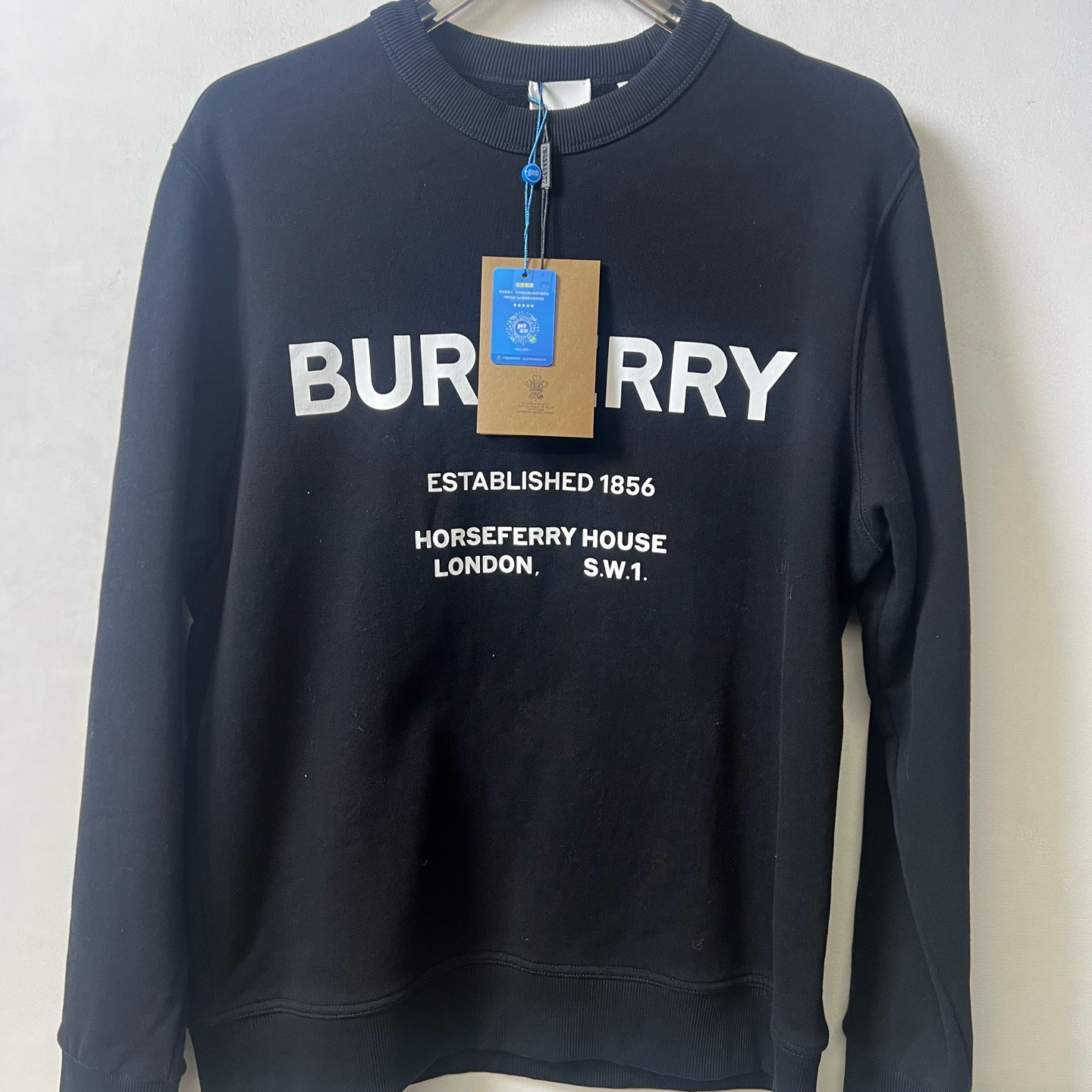未使用 BURBERRY/博柏利 Logo字母印花 圆领休闲 卫衣/M码/B10101