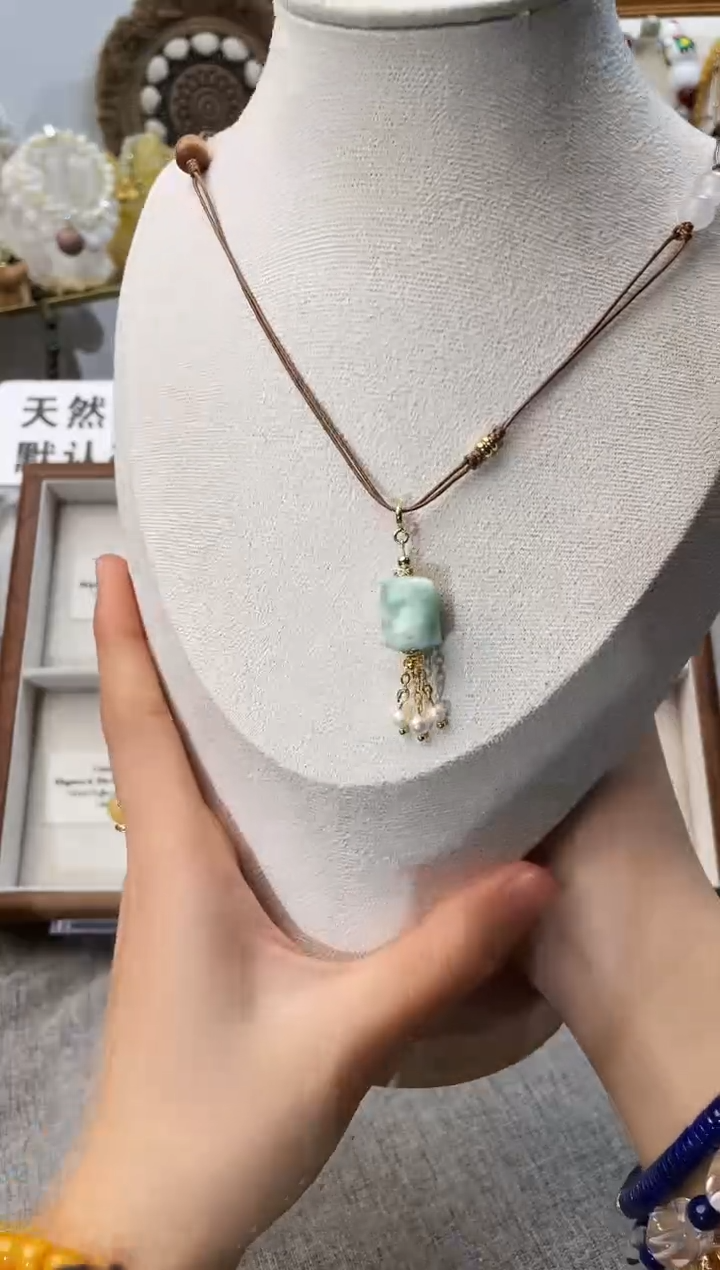 项链未镶嵌水晶绿纹石项链（多样性发一）