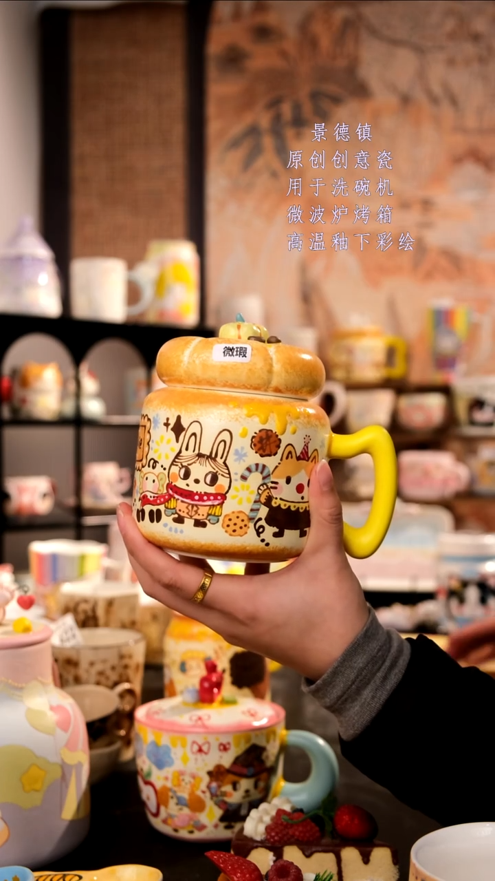 摆件陶旺的可以陶瓷手工手绘设计师款