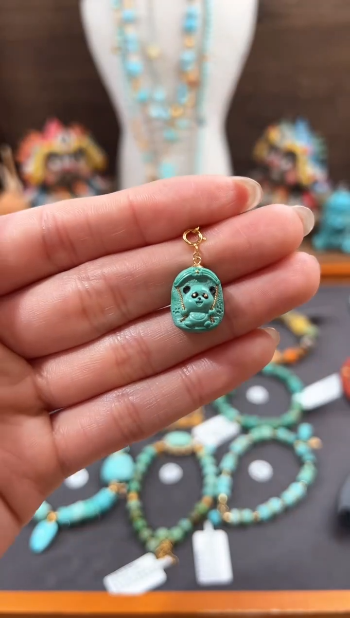 【闪购商品】绿松石颈饰18K金镶嵌绿松石吊坠