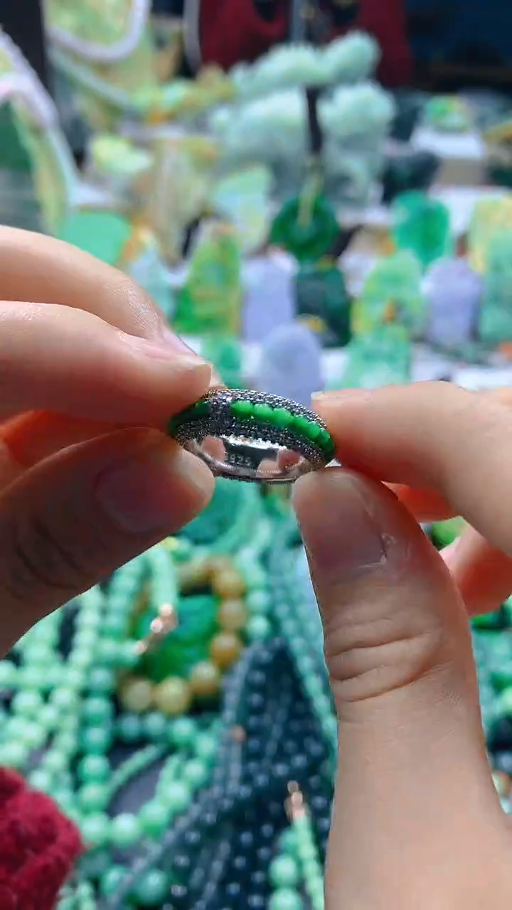 颈饰银S925镶嵌翡翠天然缅甸a货翡翠什么圈口都有