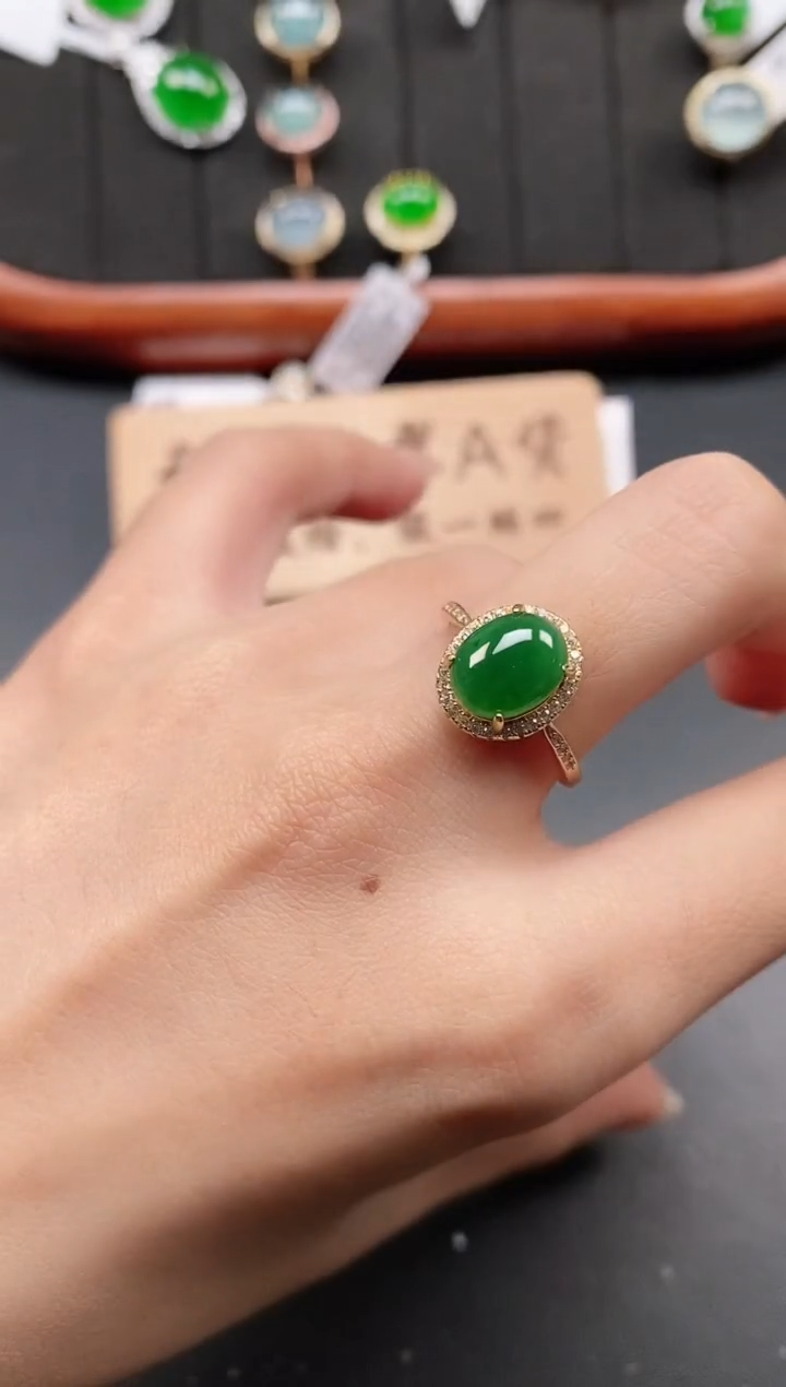 银S925镶嵌戒指翡翠11111