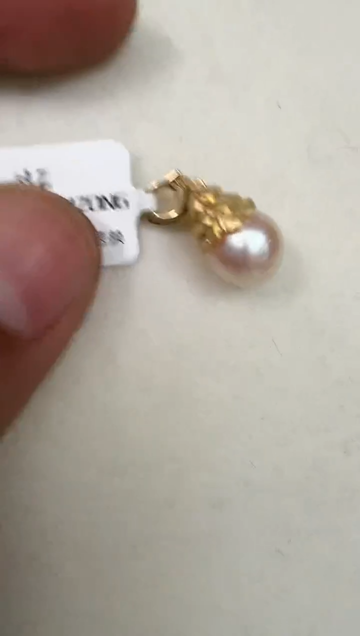 颈饰银S925镶嵌海水珍珠吊坠