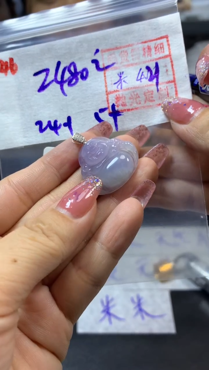 定制翡翠未镶嵌46佛公*2490元毛货需精抛光