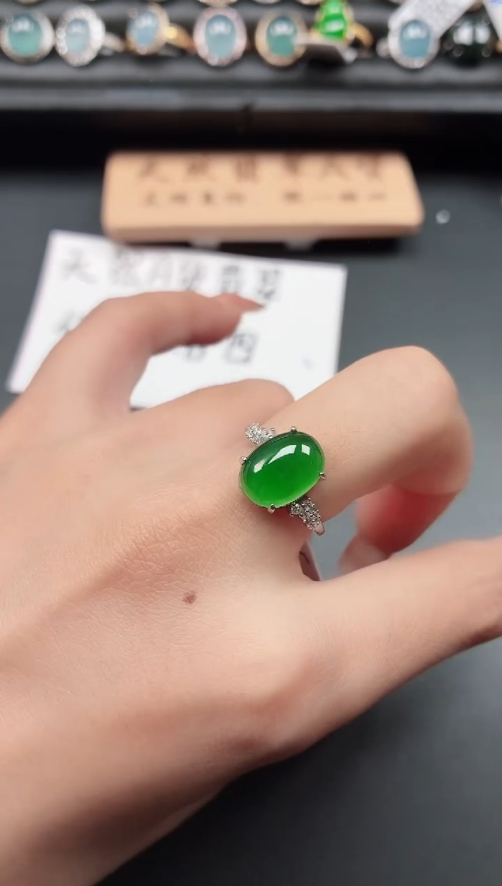 银S925镶嵌戒指翡翠11111