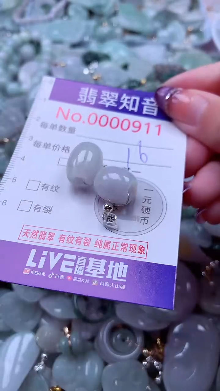 翡翠未镶嵌吊坠(不含链)911
