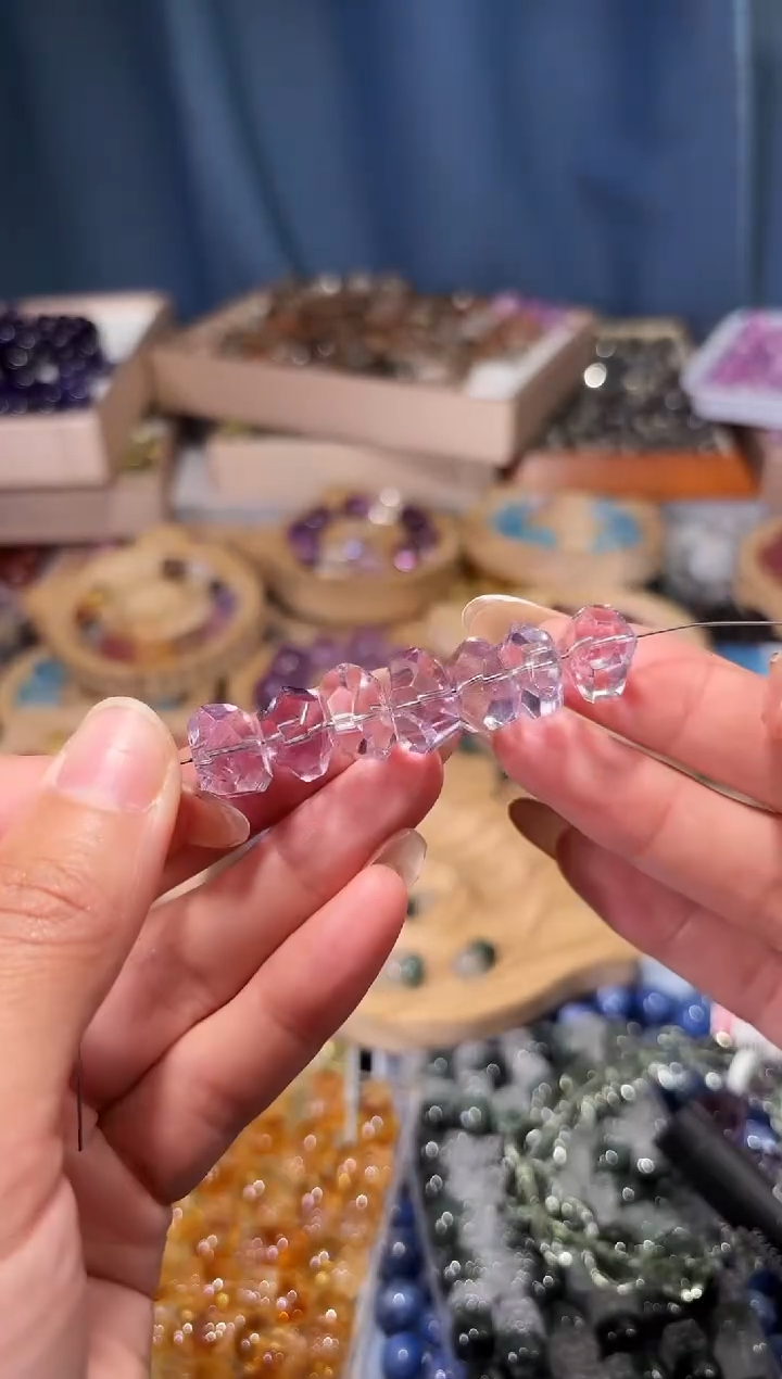 未镶嵌手串水晶玻利维亚紫水晶隔珠宽卡12单颗