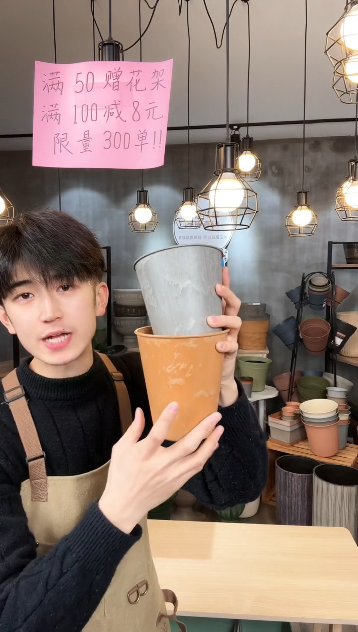 【闪购商品】塑料木塑109圆盆10只混色无托