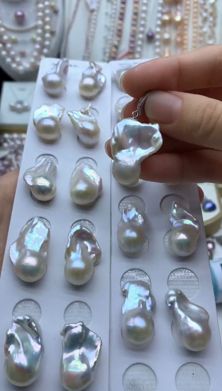 淡水珍珠银S925镶嵌吊坠(不含链)多样性发其一